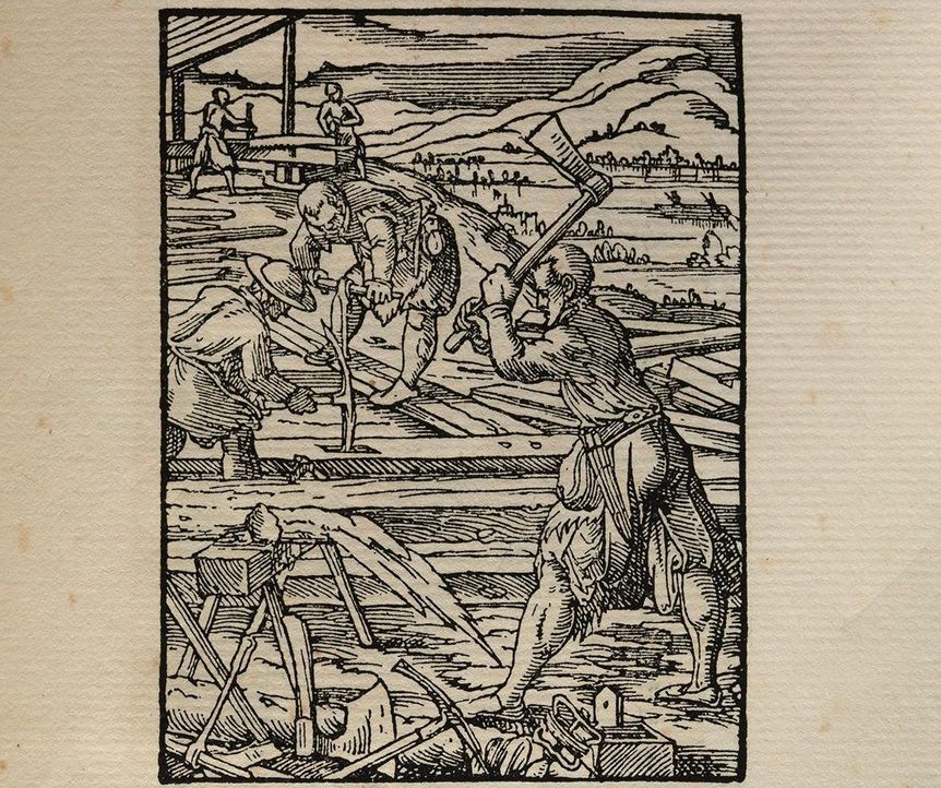 Darstellung eines Zimmermanns, Jost Ammans Ständebuch, 1568 